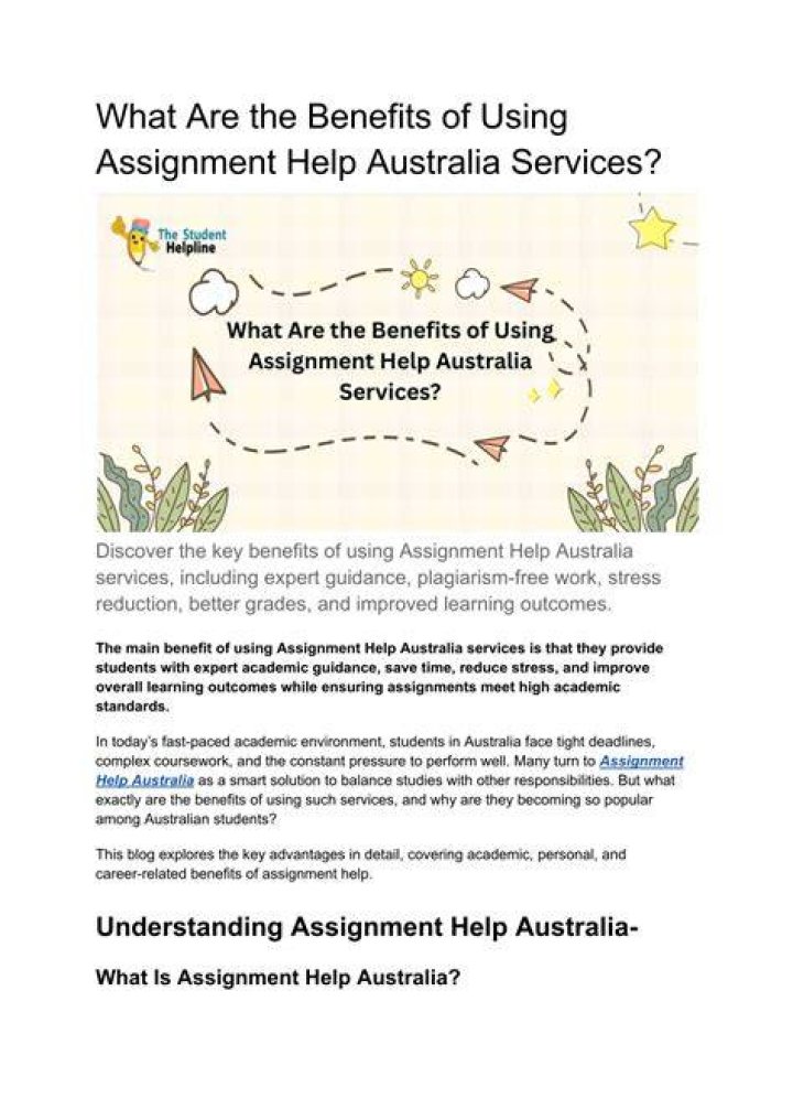 Benefits of Using Assignment Assistance Services in Australia