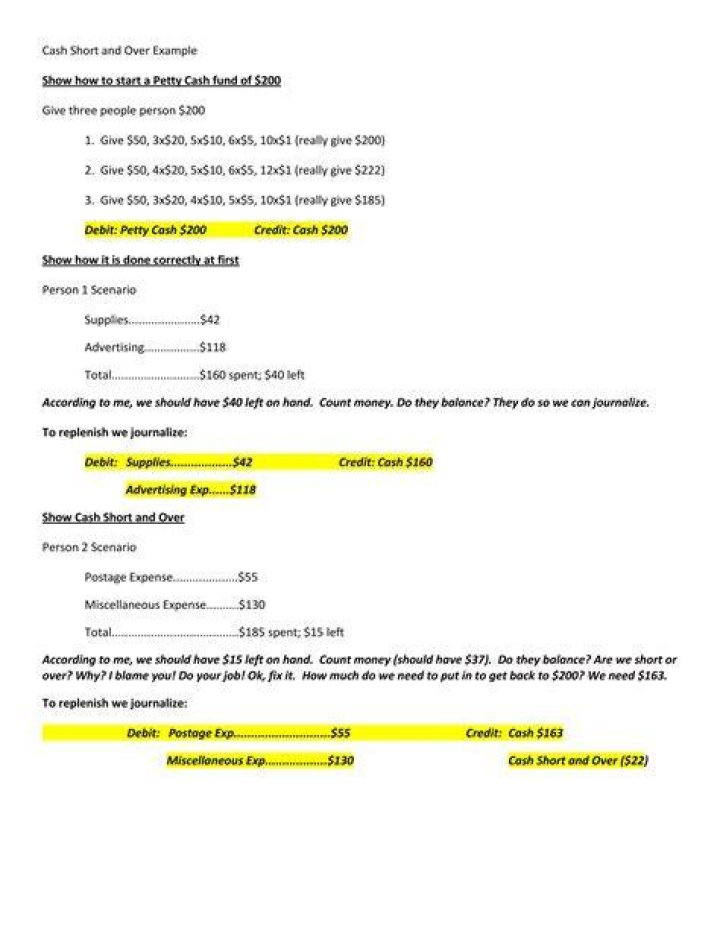 Cash short and over - How To Discuss