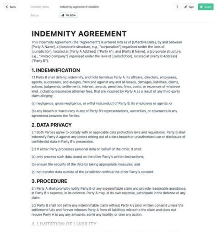 Contract of indemnity - How To Discuss