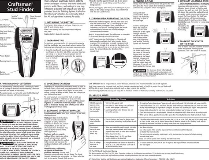 Craftsman Stud Finder - How To Discuss