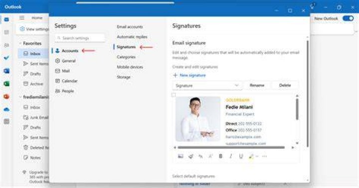 Create email signature in outlook