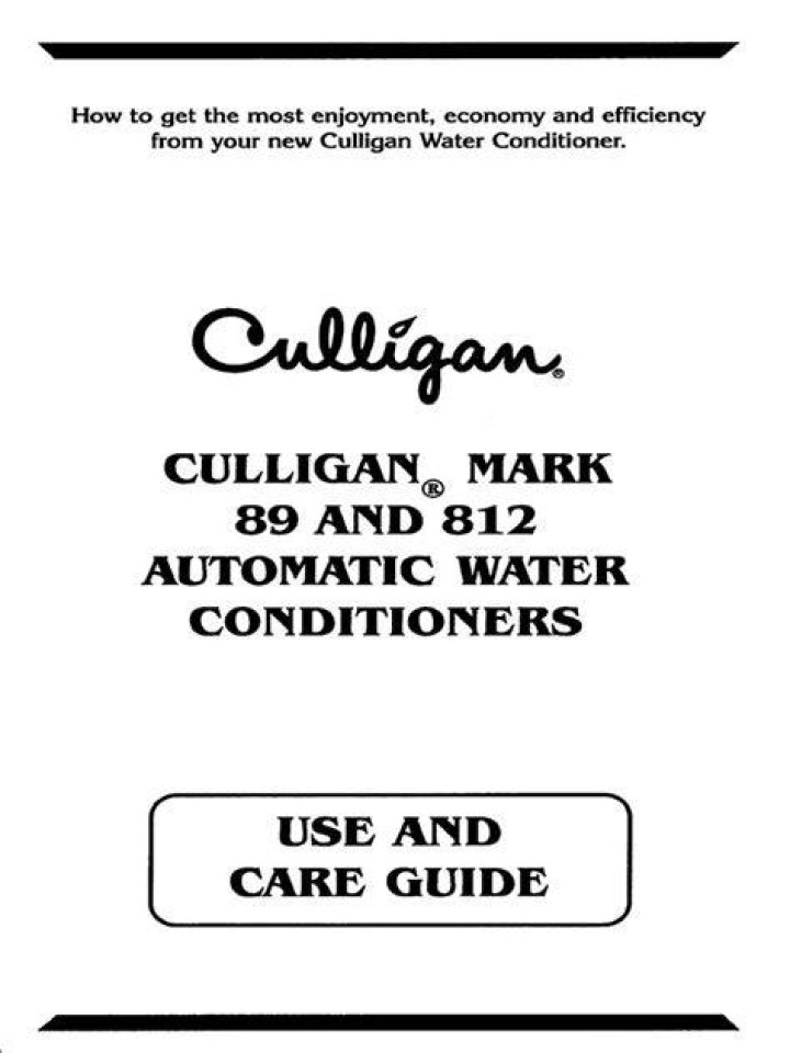 Culligan Mark 89 - How To Discuss