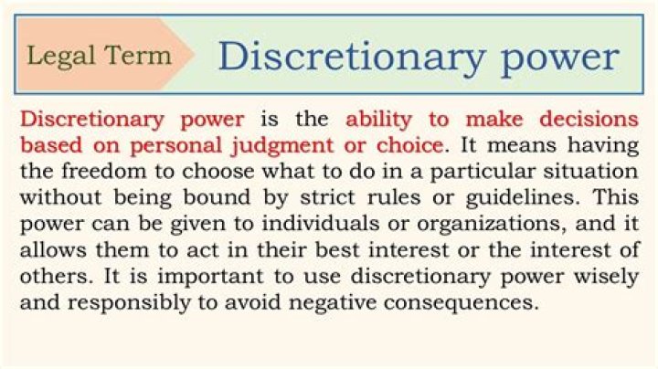 Discretionary Authority - How To Discuss