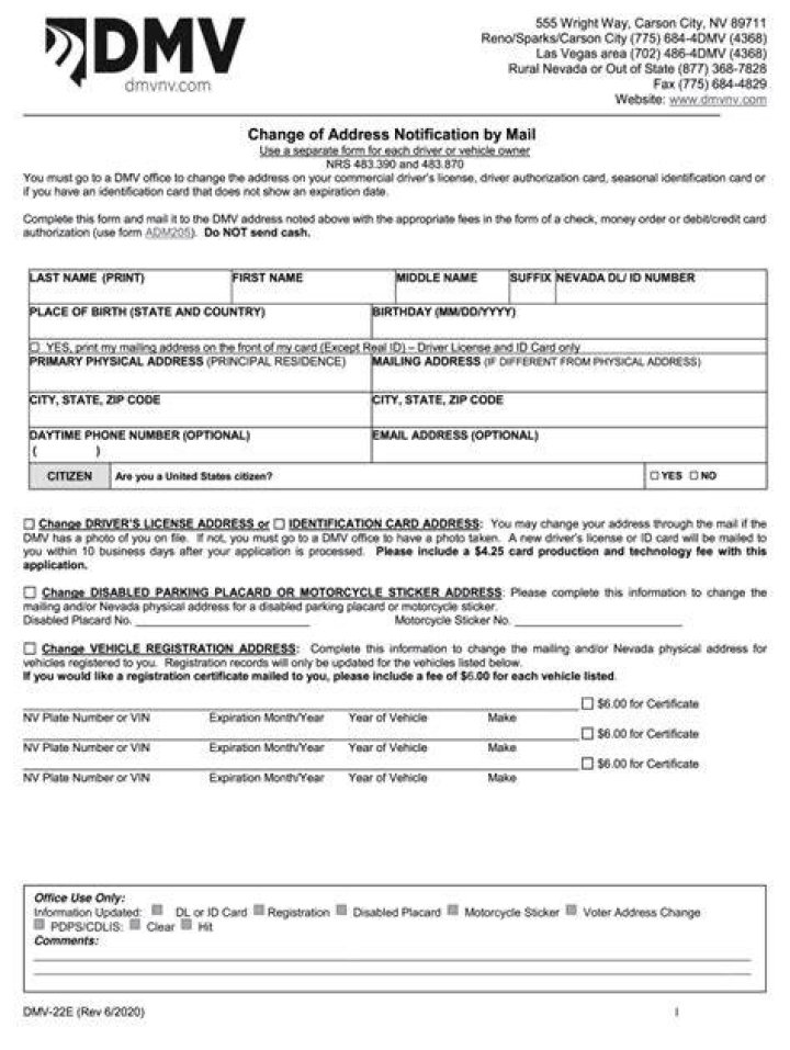Dmv change of address il
