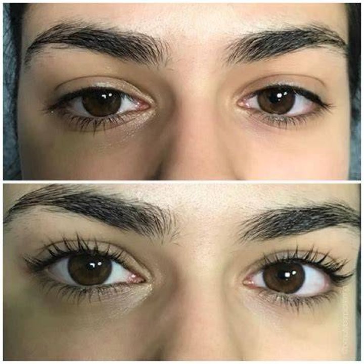 Eyelash lift before and after