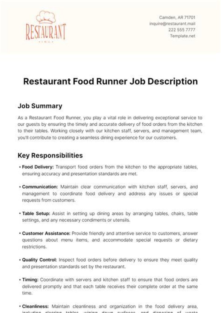 Food runner - How To Discuss