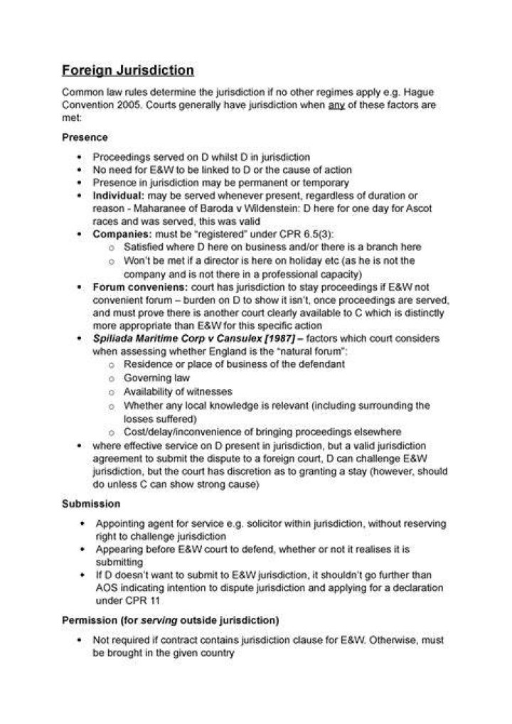 Foreign Jurisdiction - How To Discuss