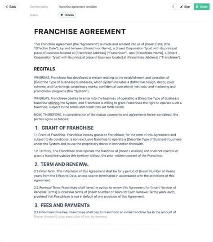 Franchise agreement - How To Discuss