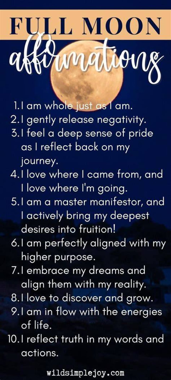 Full moon affirmations - How To Discuss