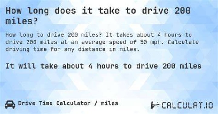 How Long Does It Take To Drive 200 Miles