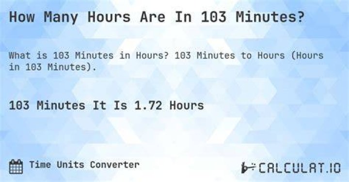 How Long Is 103 Minutes
