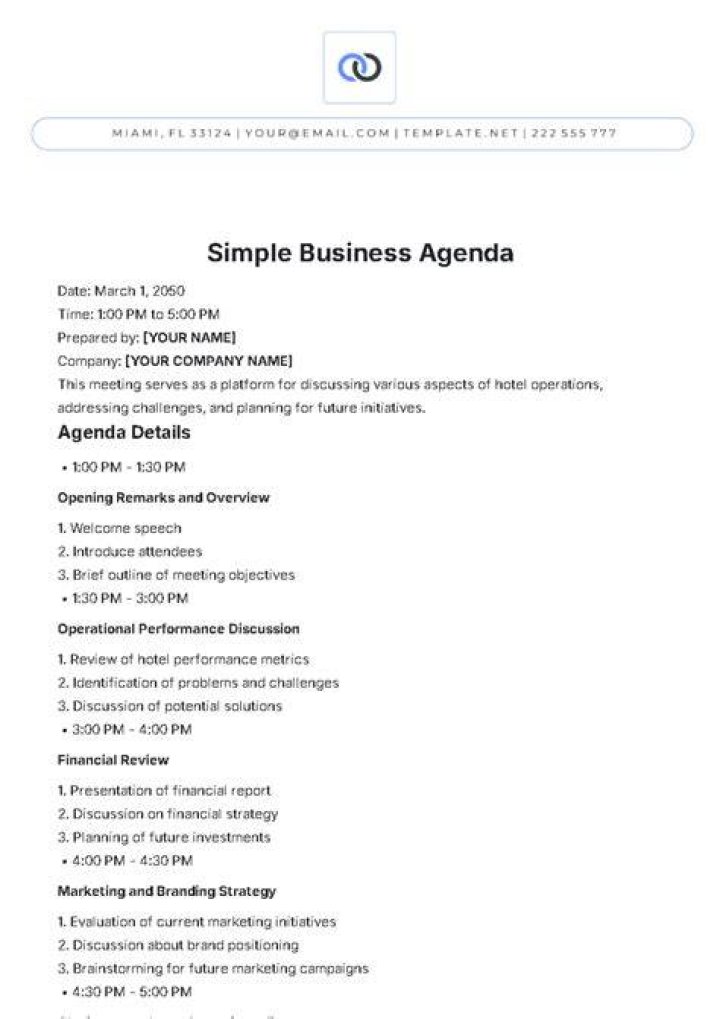 How to Write a Business Agenda?