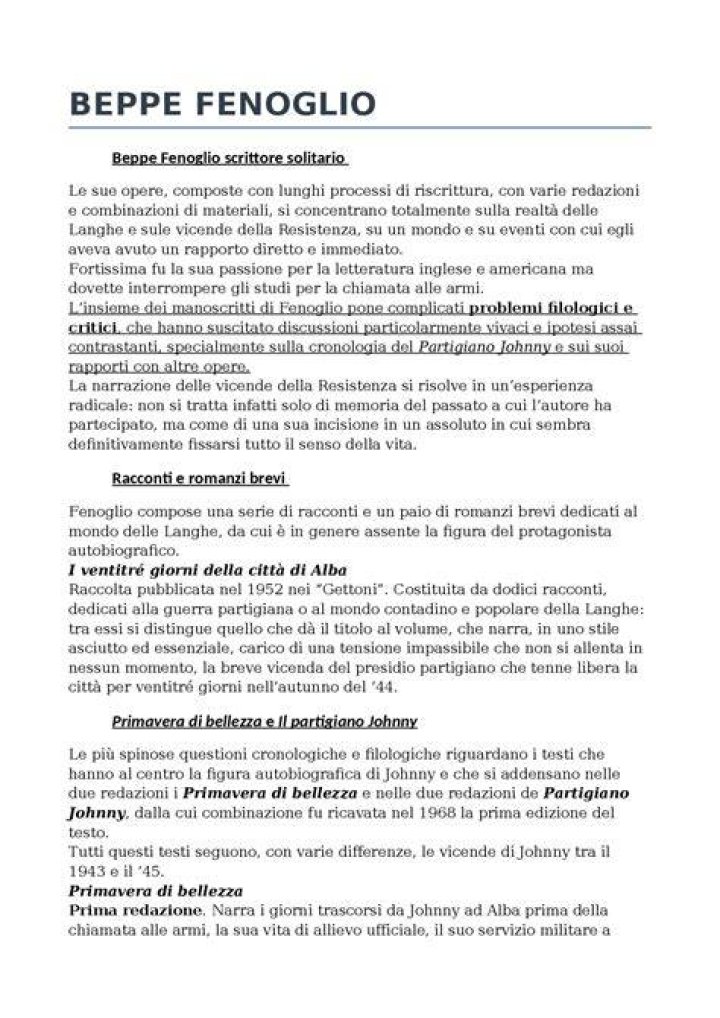 Il Trucco Beppe Fenoglio Riassunto
