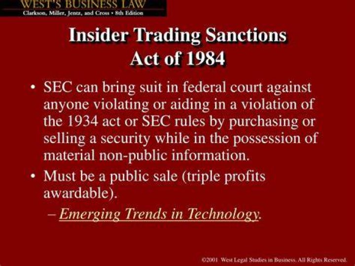 Insider Trading Sanctions Act of 1984