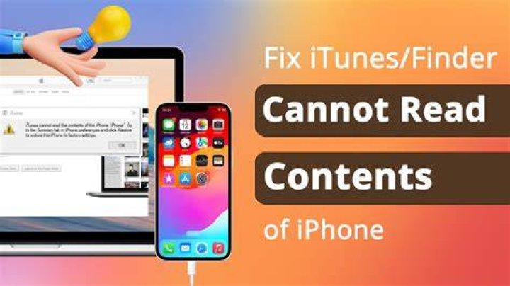 Itunes Cannot Read The Contents Of The Iphone