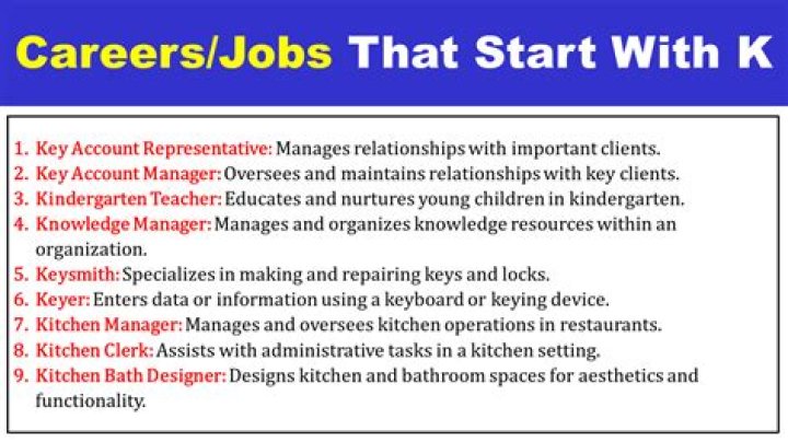 Jobs That Start With K