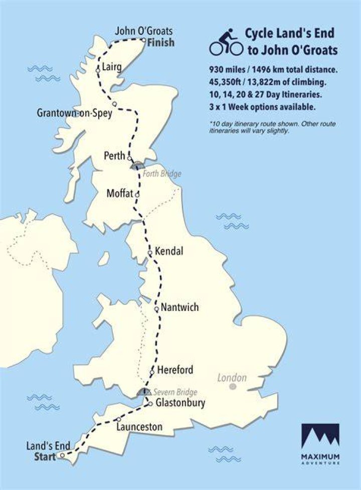 Lands End To John O Groats As The Crow Flies