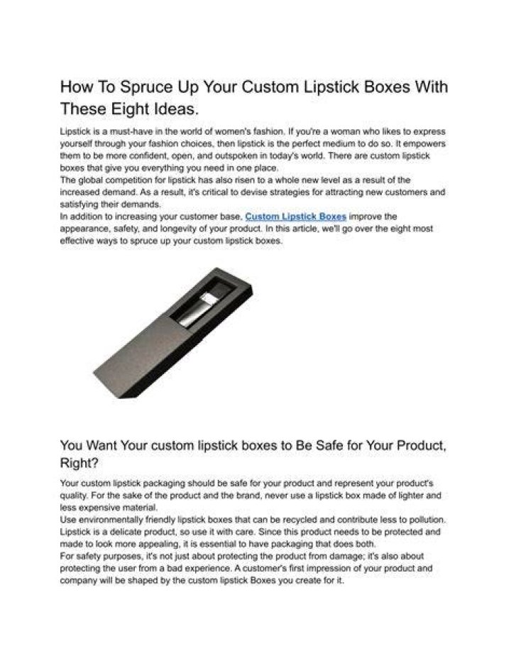 Lipstick Boxes - How To Discuss