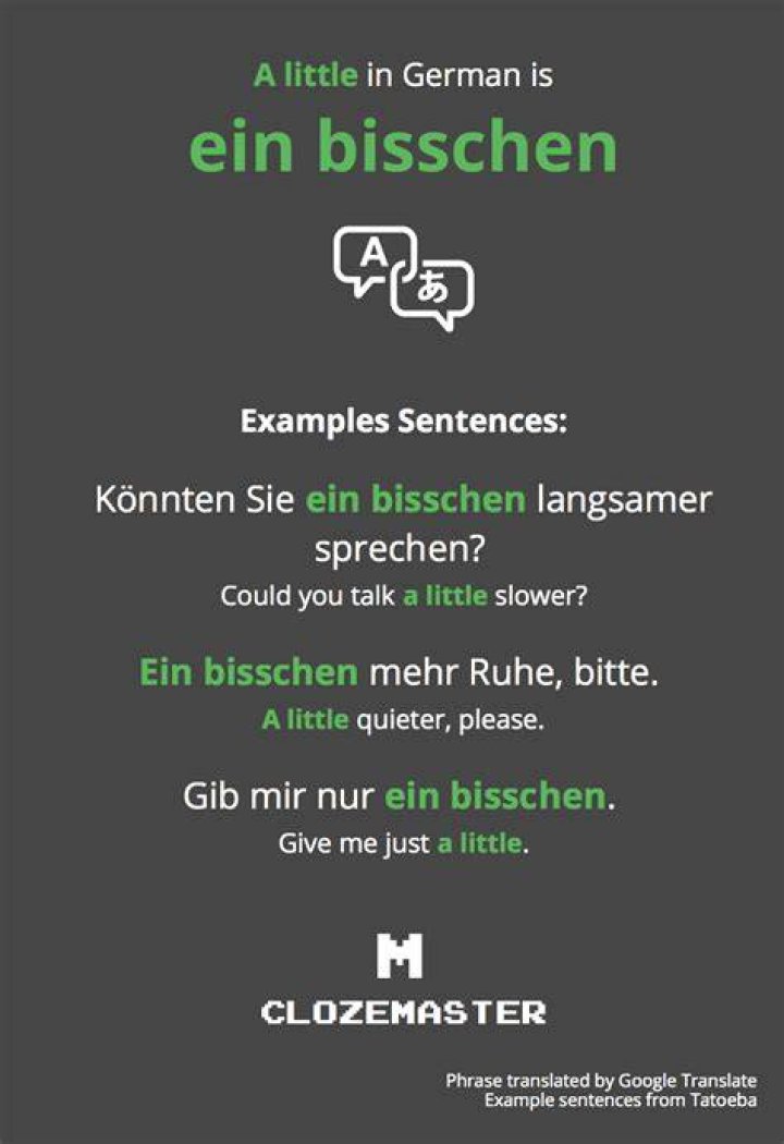 Little In German - How To Discuss