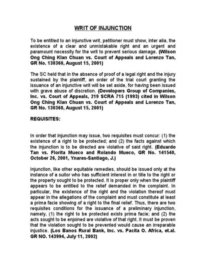 Mandatory injunction - How To Discuss