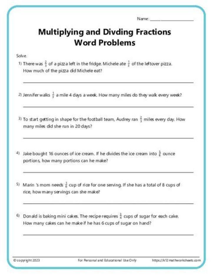 Multiplying fractions word problems - How To Discuss