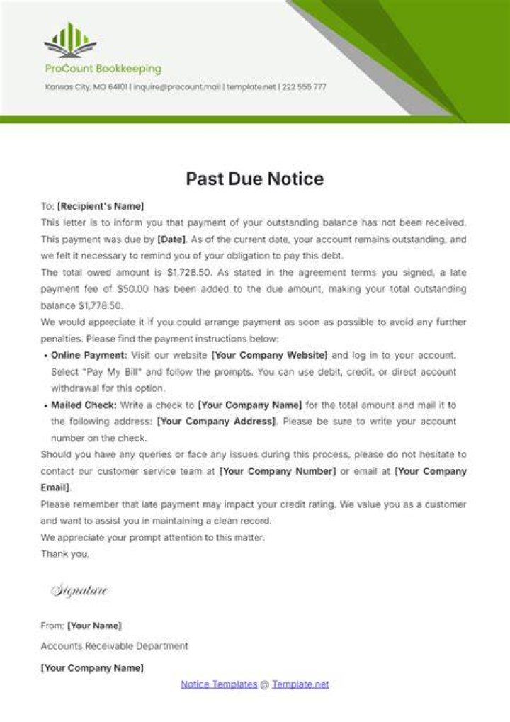 Past due - How To Discuss