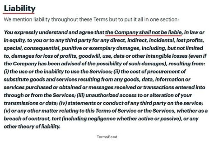 Per Occurrence Limitation Of Liability Provision