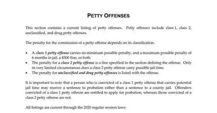 Petty offense - How To Discuss