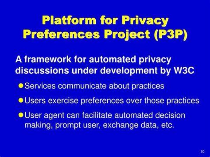 Platform for privacy preferences project (P3P)