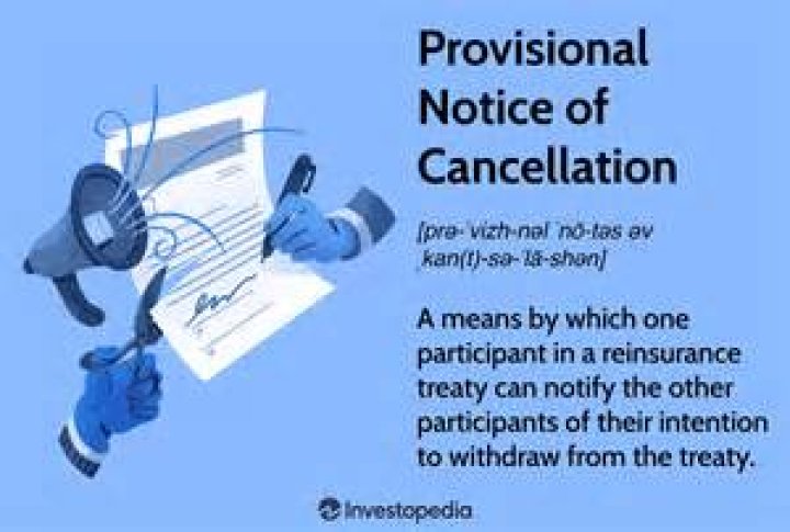 Provisional Notice Of Cancellation (PNOC)