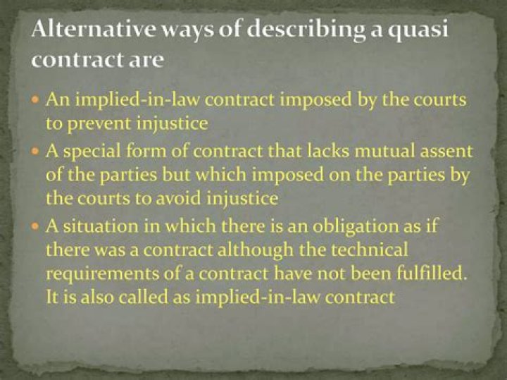Quasi contract - How To Discuss