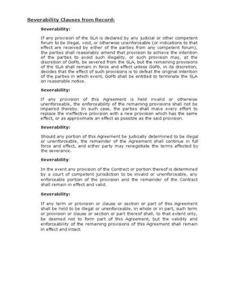 Severability clause - How To Discuss