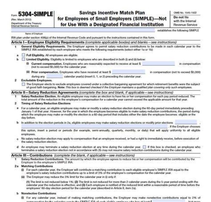 Simple (savings Incentive Match Plan For Employees)
