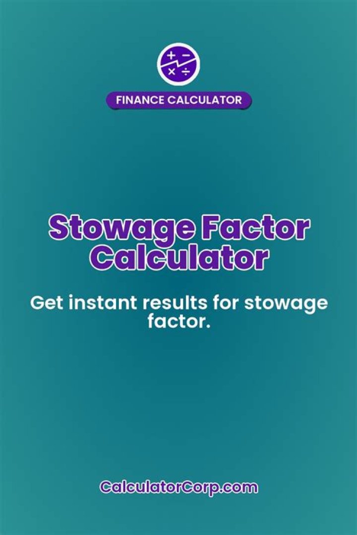 Stowage factor - How To Discuss